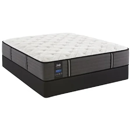 Queen 13" Cushion Firm Pocketed Coil Mattress and StableSupport™ Foundation